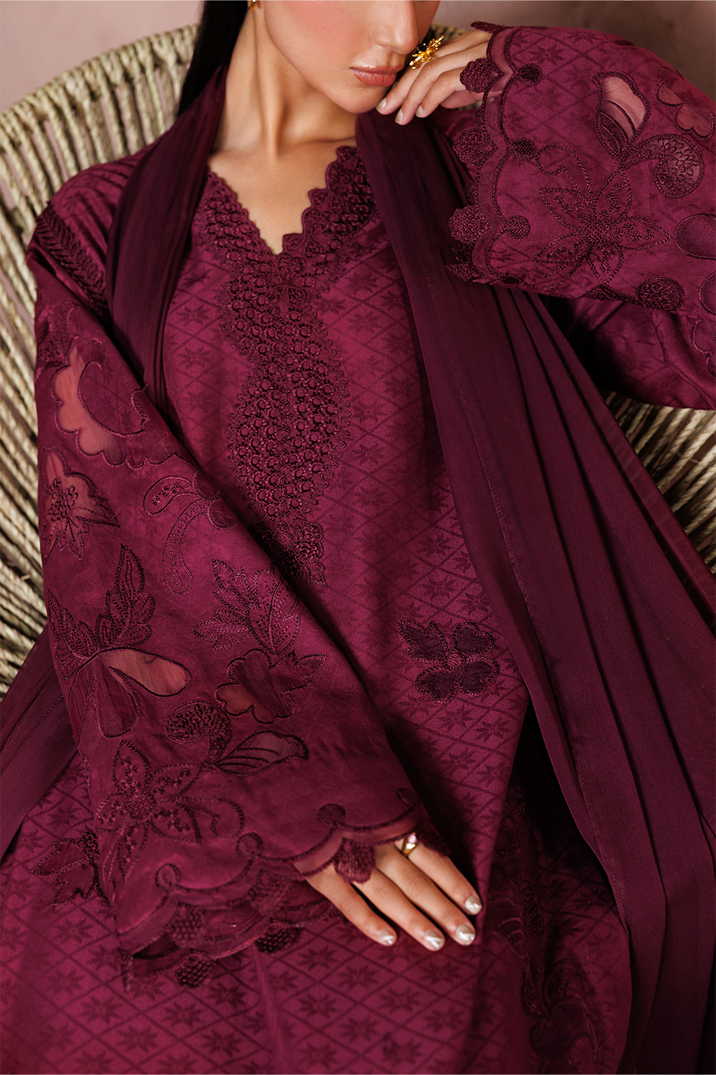 UE-702 Embroidered Lawn Secondary image