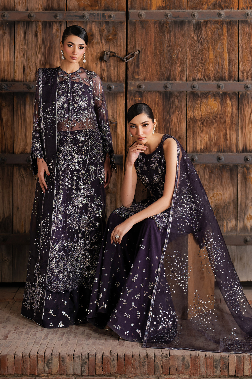 ILC-06 Embroidered Organza (Long Shirt With Azaar)