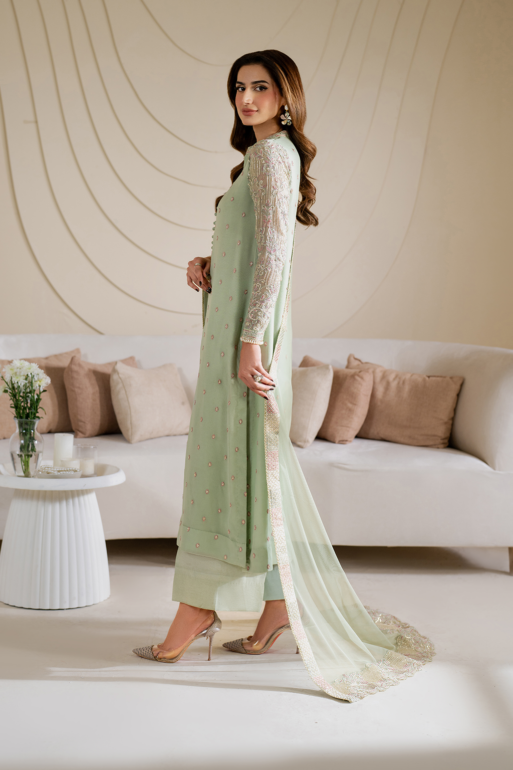 CC-52 Embroidered Chiffon - Iznik