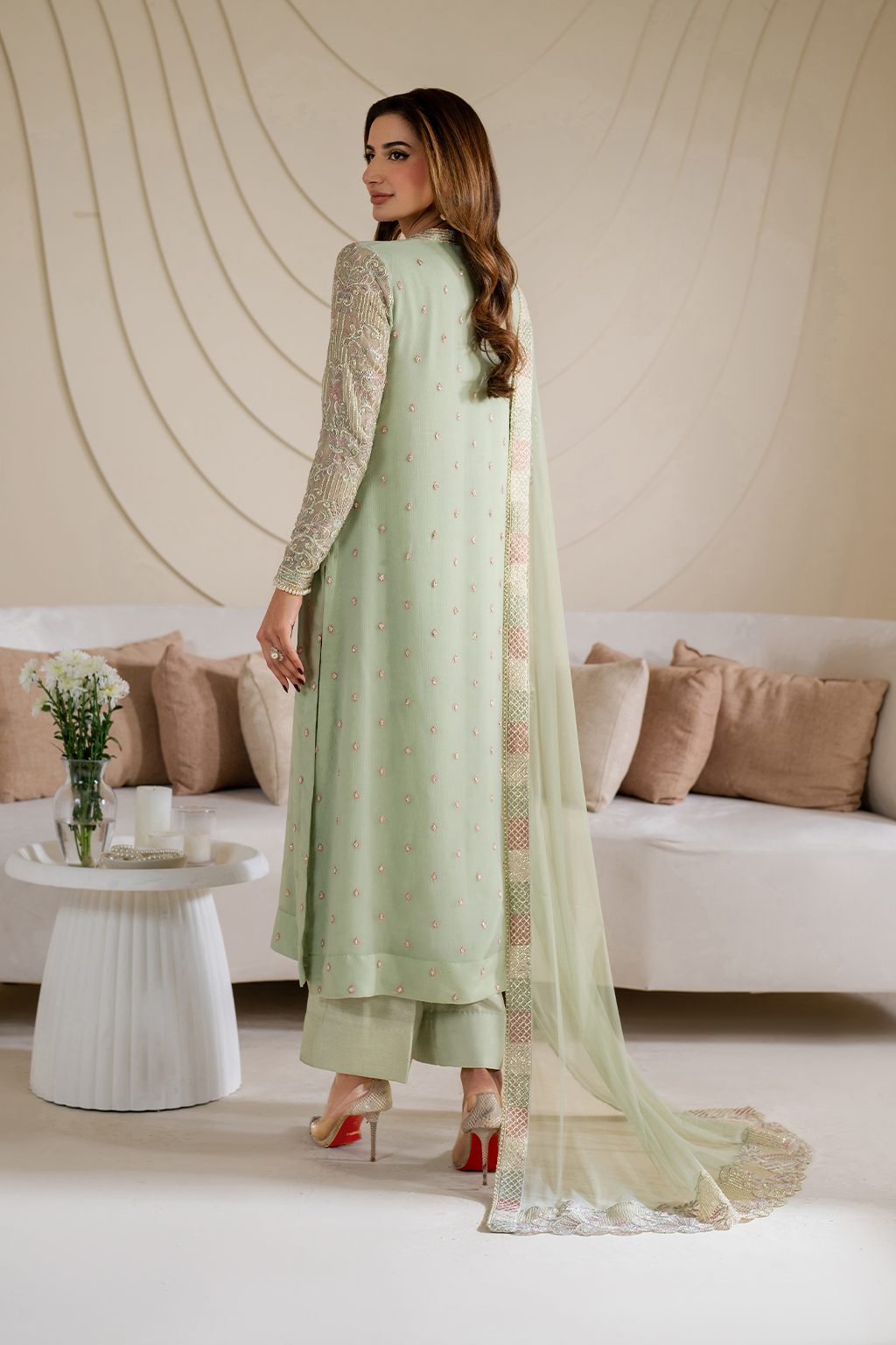 CC-52 Embroidered Chiffon - Iznik