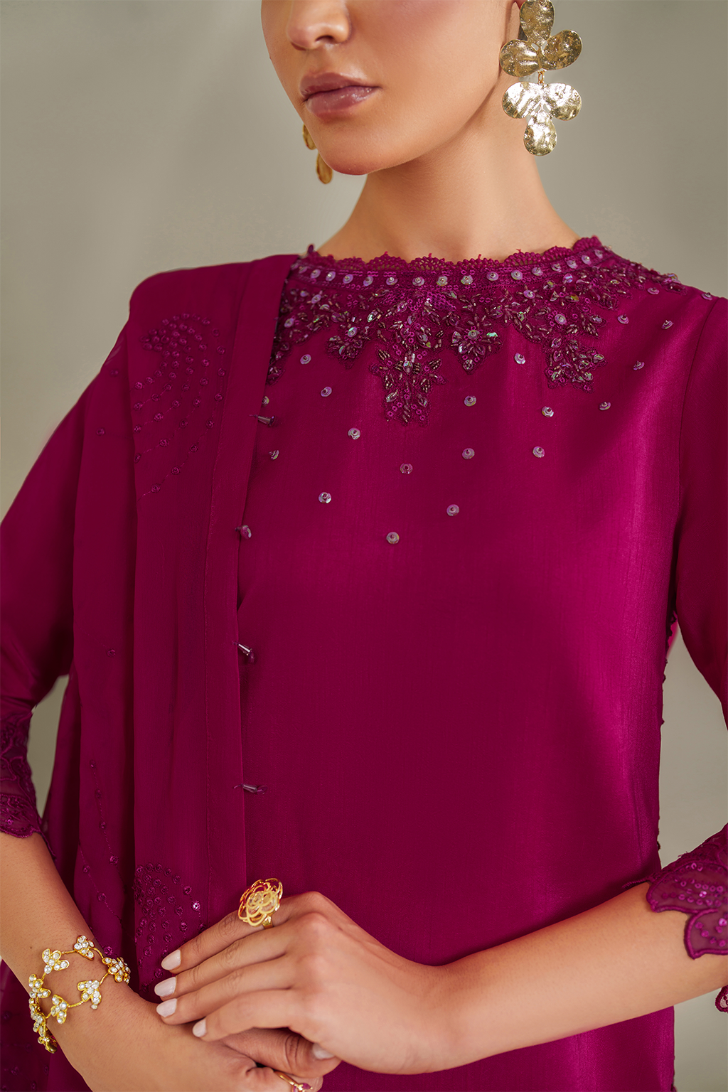 IP-338 Embroidered Rawsilk