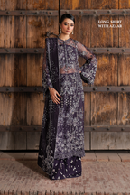 ILC-06 Embroidered Organza (Long Shirt With Azaar) - Iznik