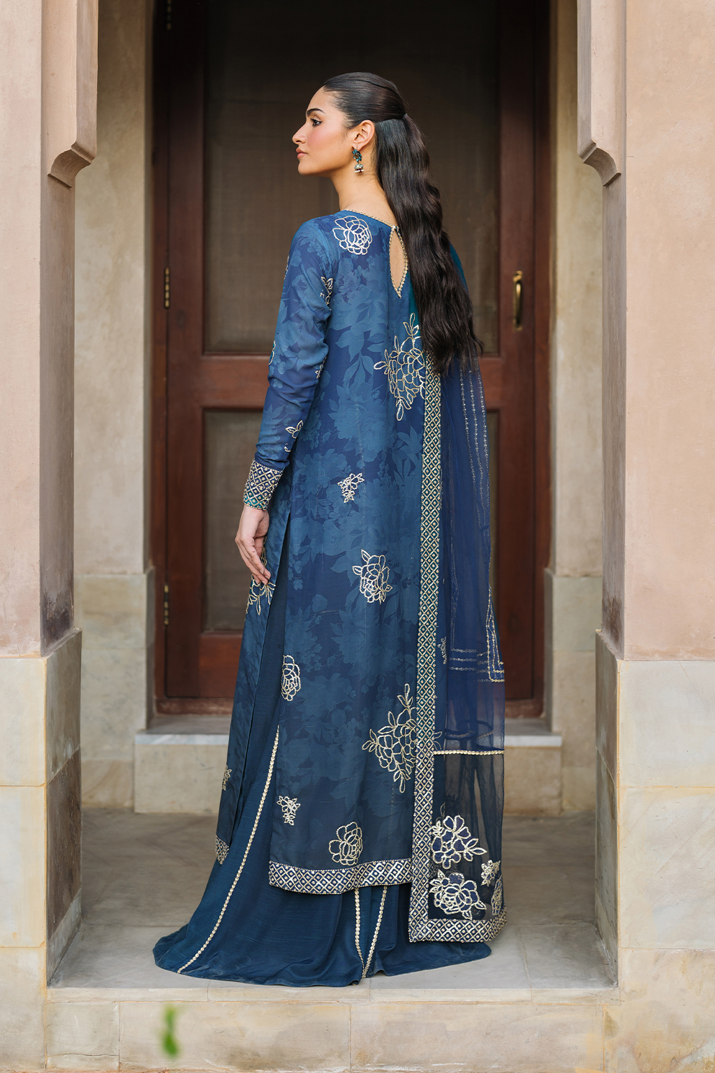 Embroidered Chiffon - Iznik