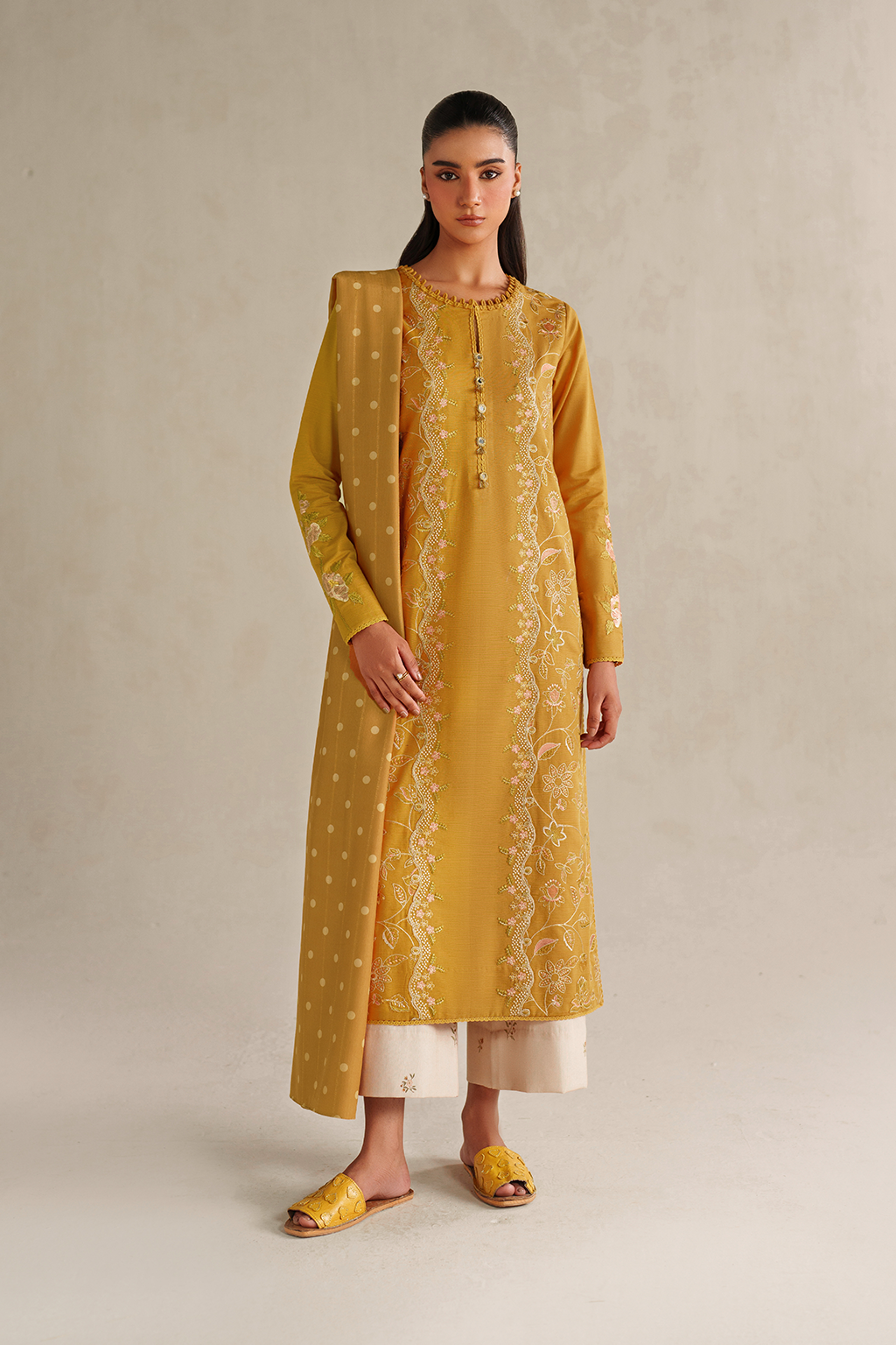 UE-575 Embroidered Khaddar Main image