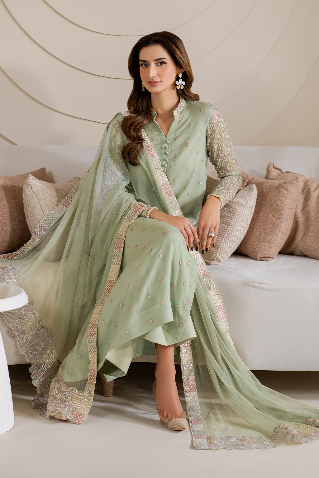 CC-52 Embroidered Chiffon - Iznik