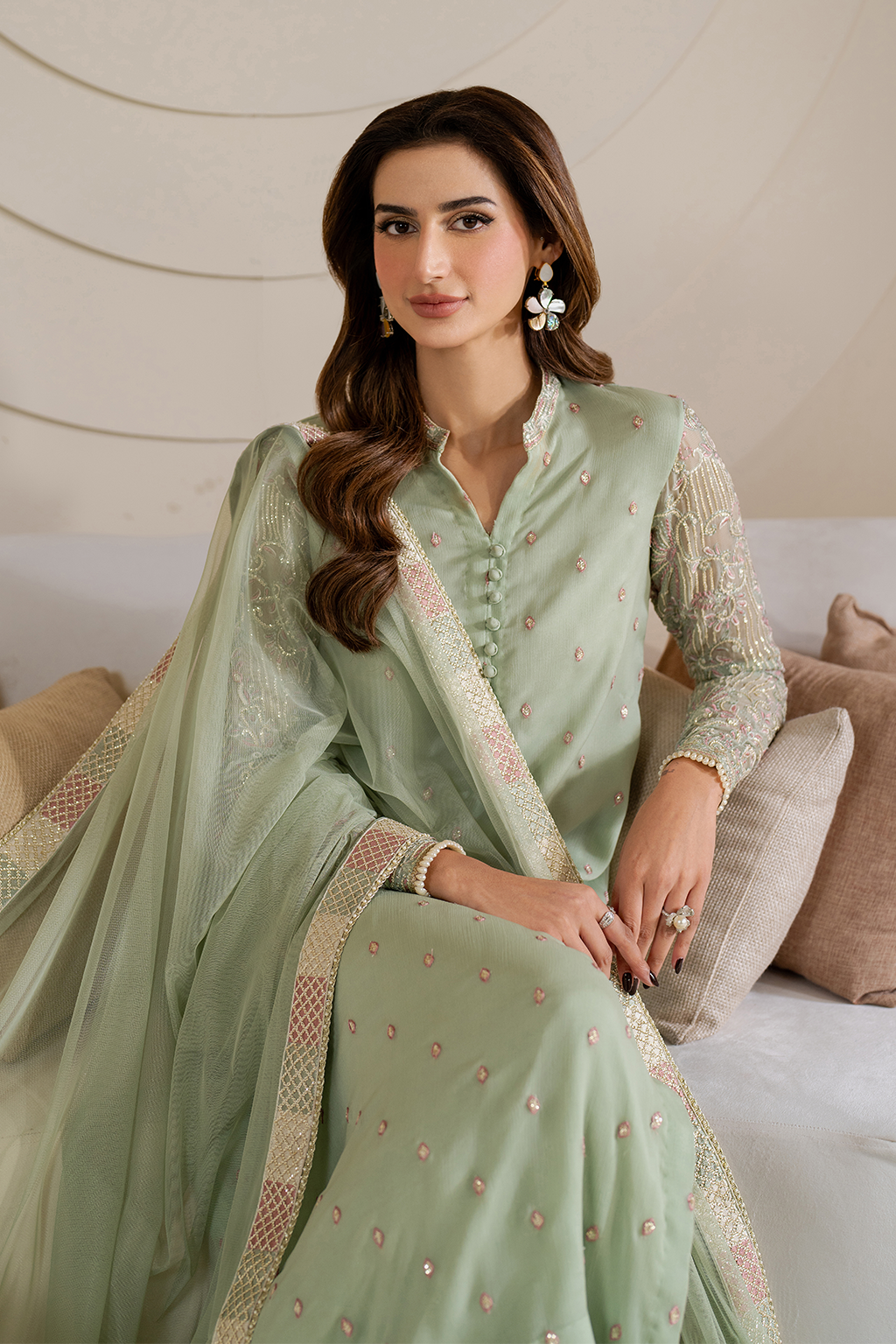 CC-52 Embroidered Chiffon - Iznik