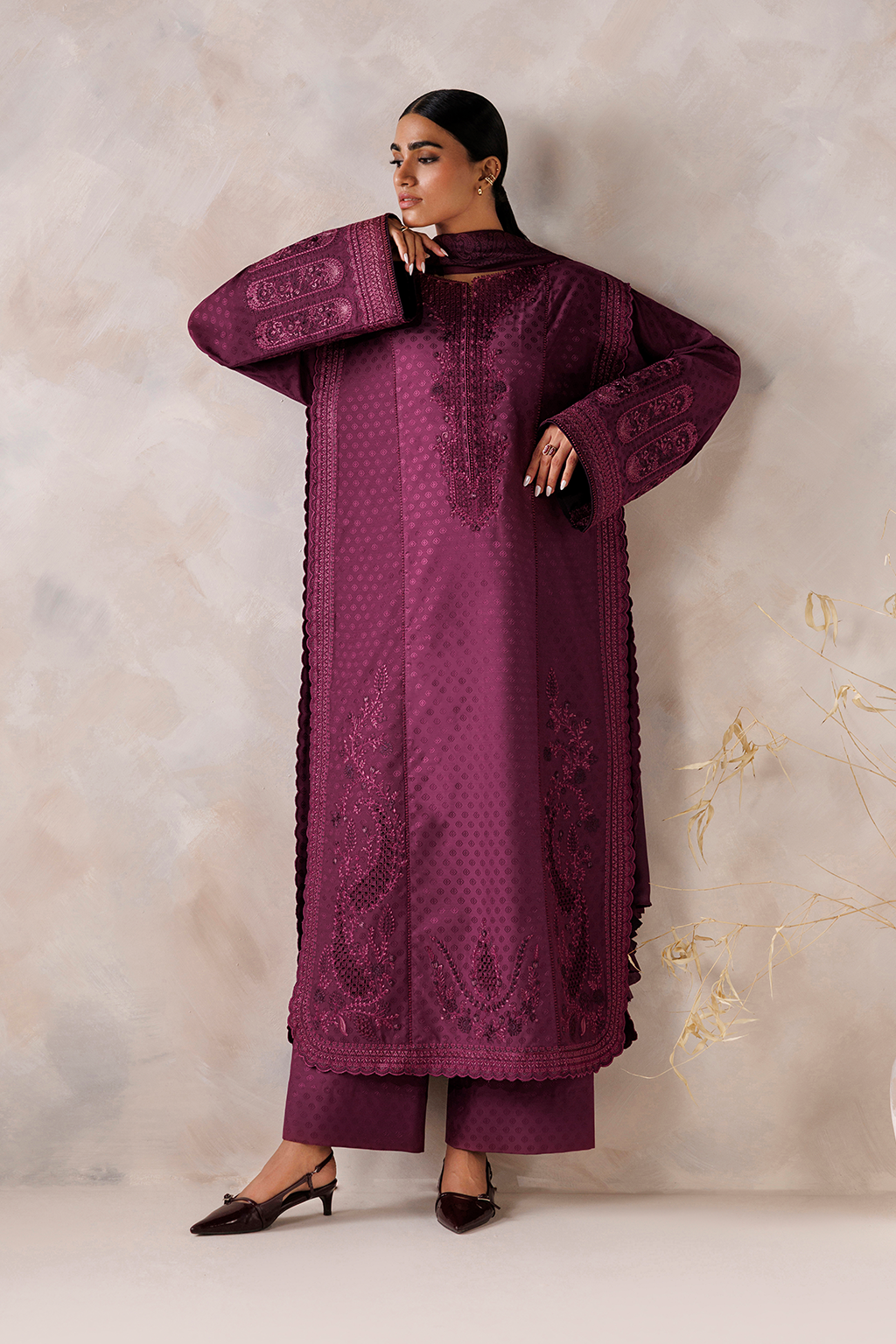 UE-747 Embroidered  Viscose Jacquard