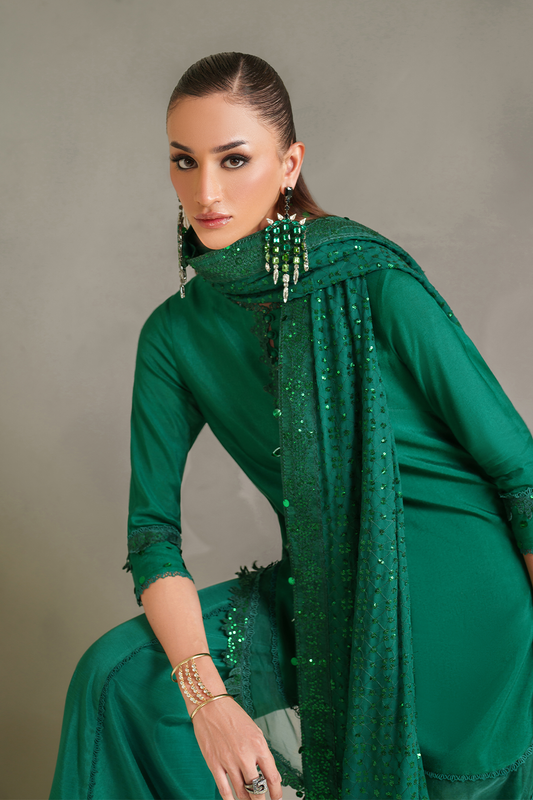 IP-337 Embroidered Rawsilk - Iznik