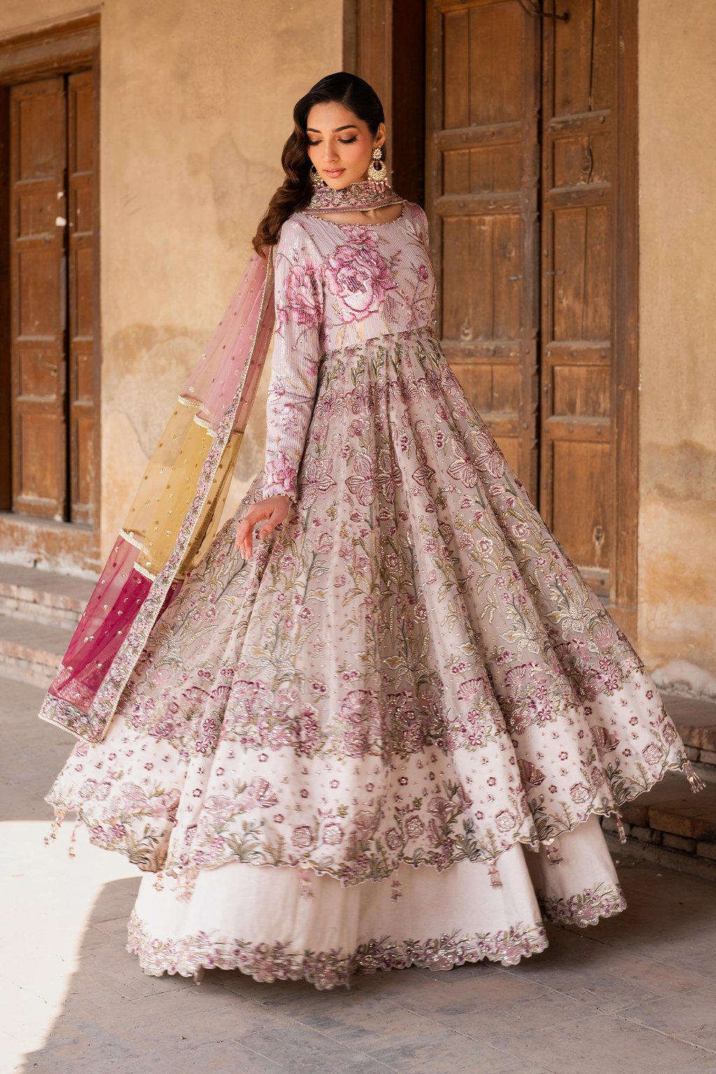 Embroidered Printed Silk - Iznik