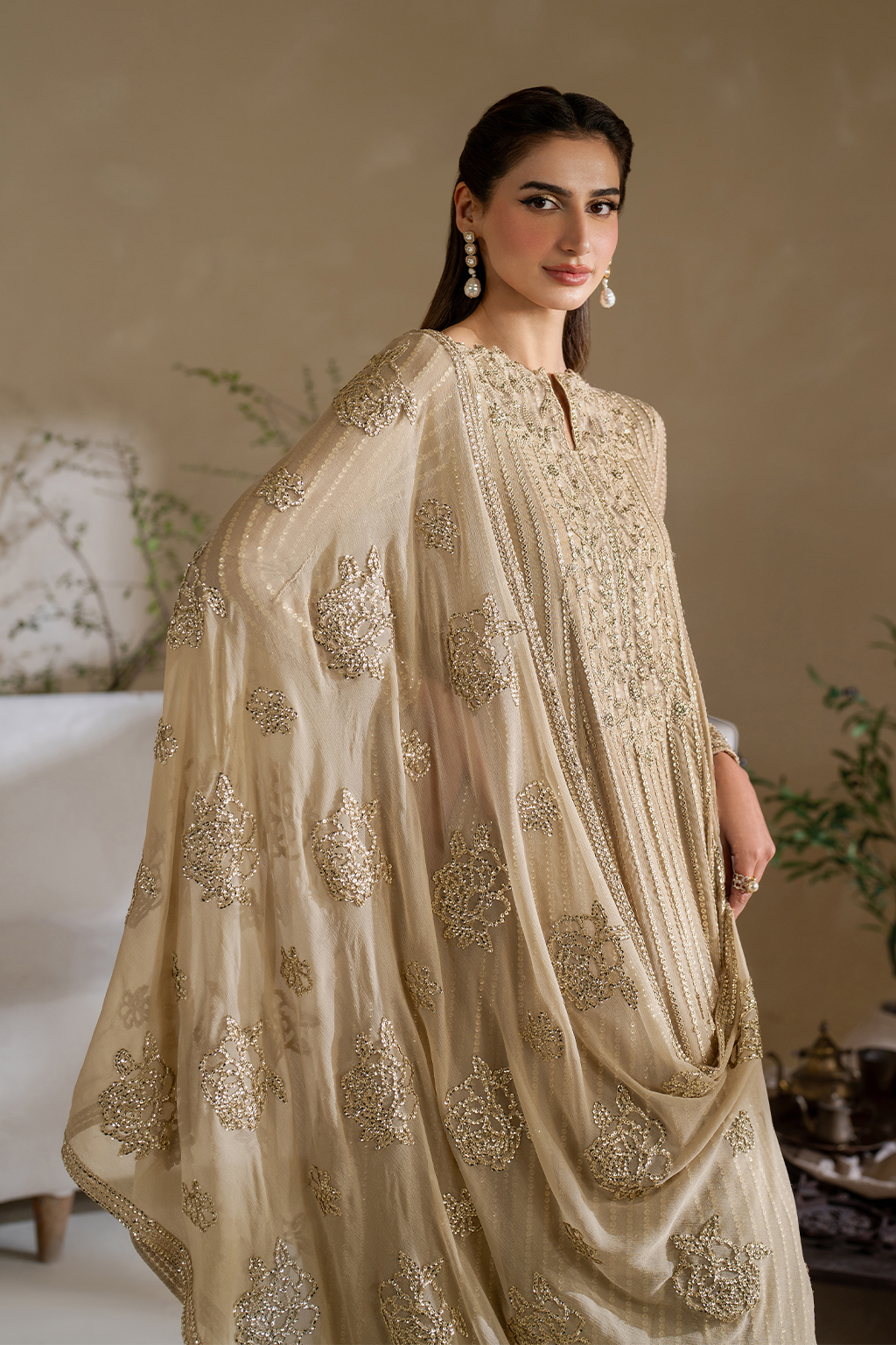 CC-58 Embroidered Chiffon - Iznik