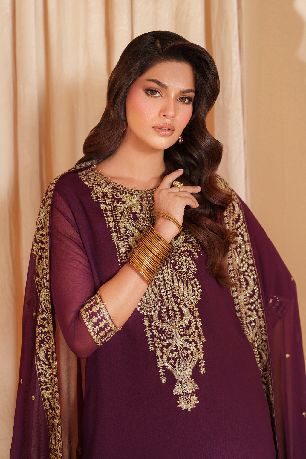 CC-76 Embroidered Chiffon - Iznik
