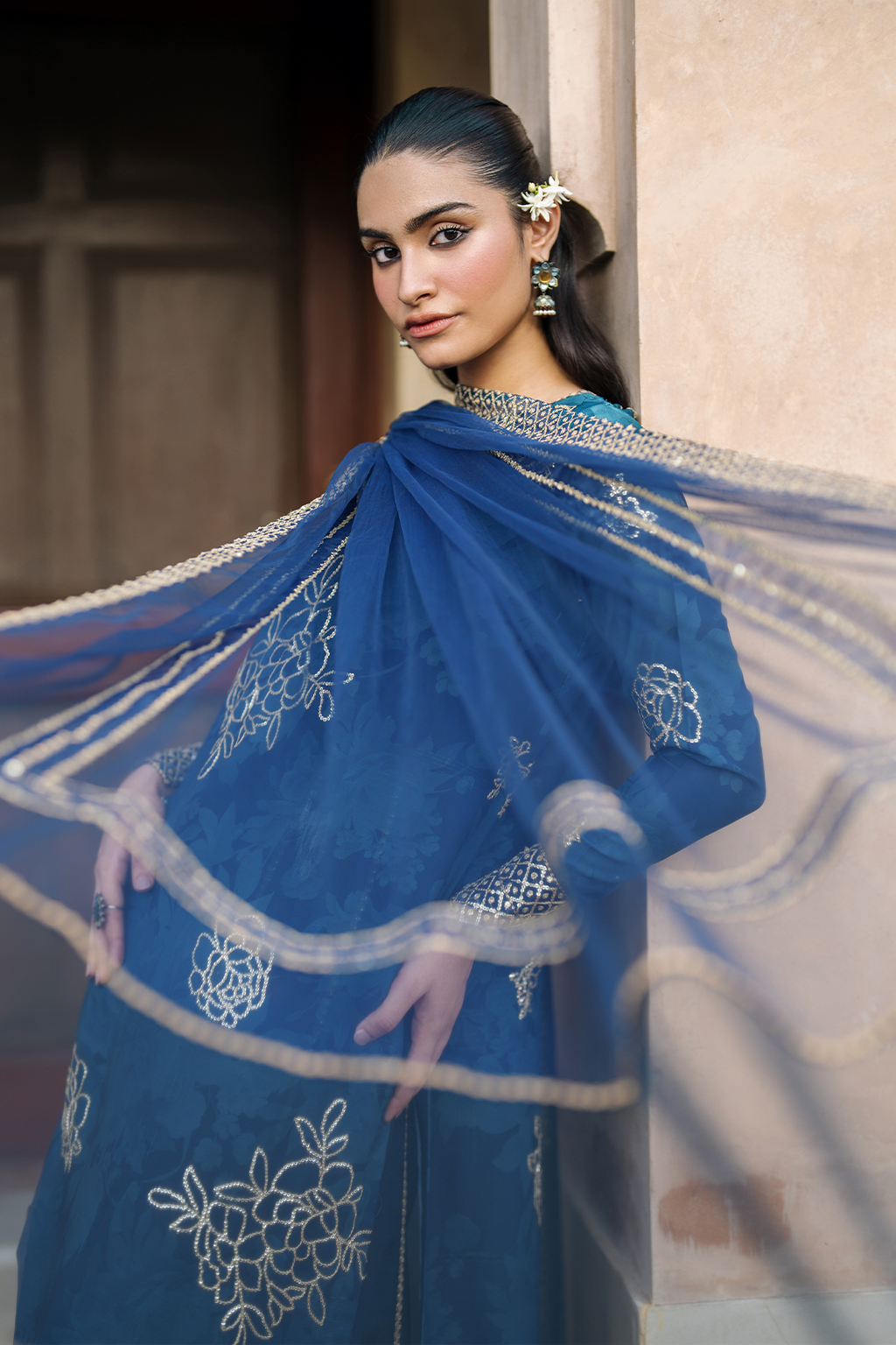 Embroidered Chiffon - Iznik