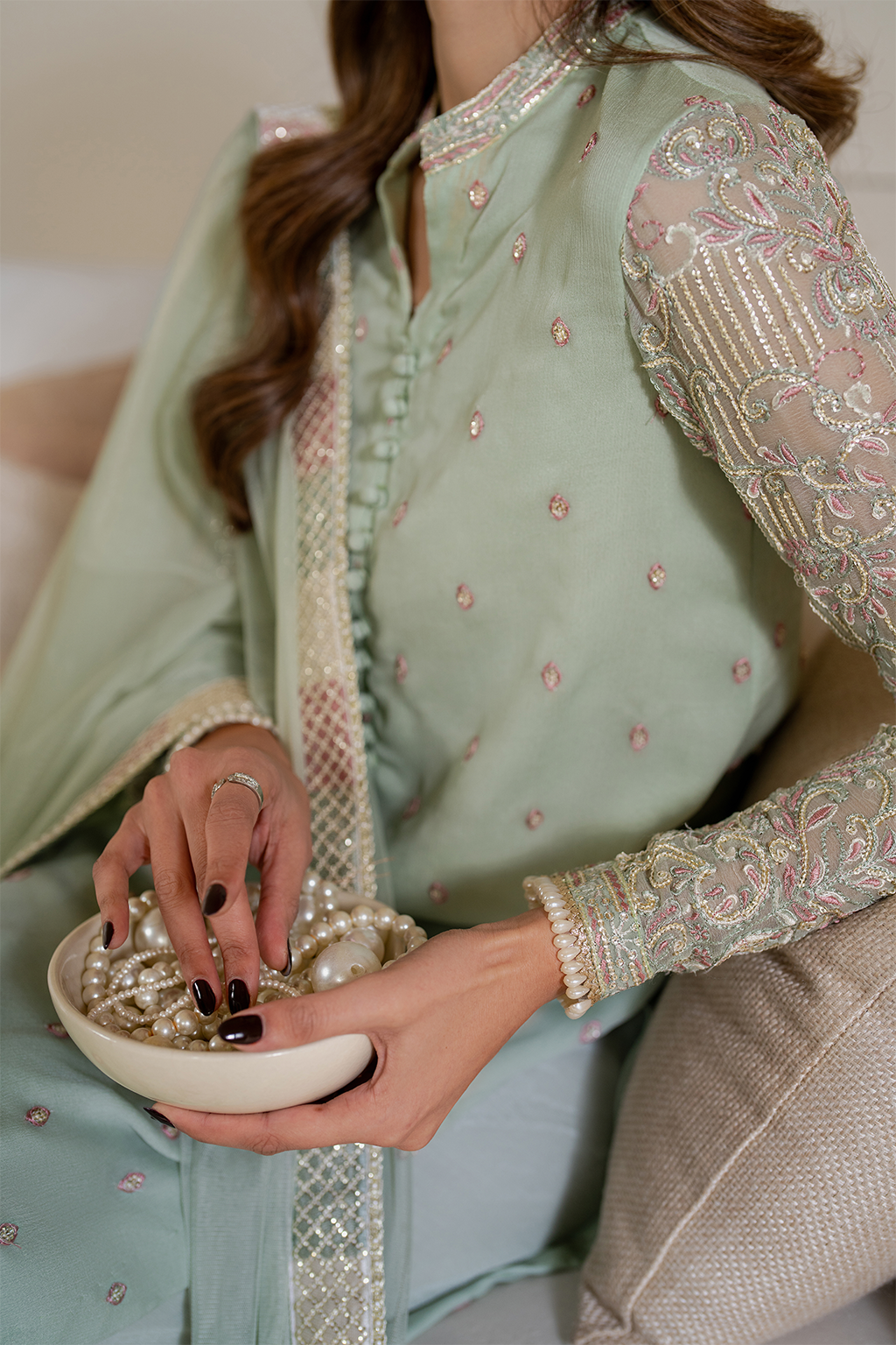 CC-52 Embroidered Chiffon - Iznik