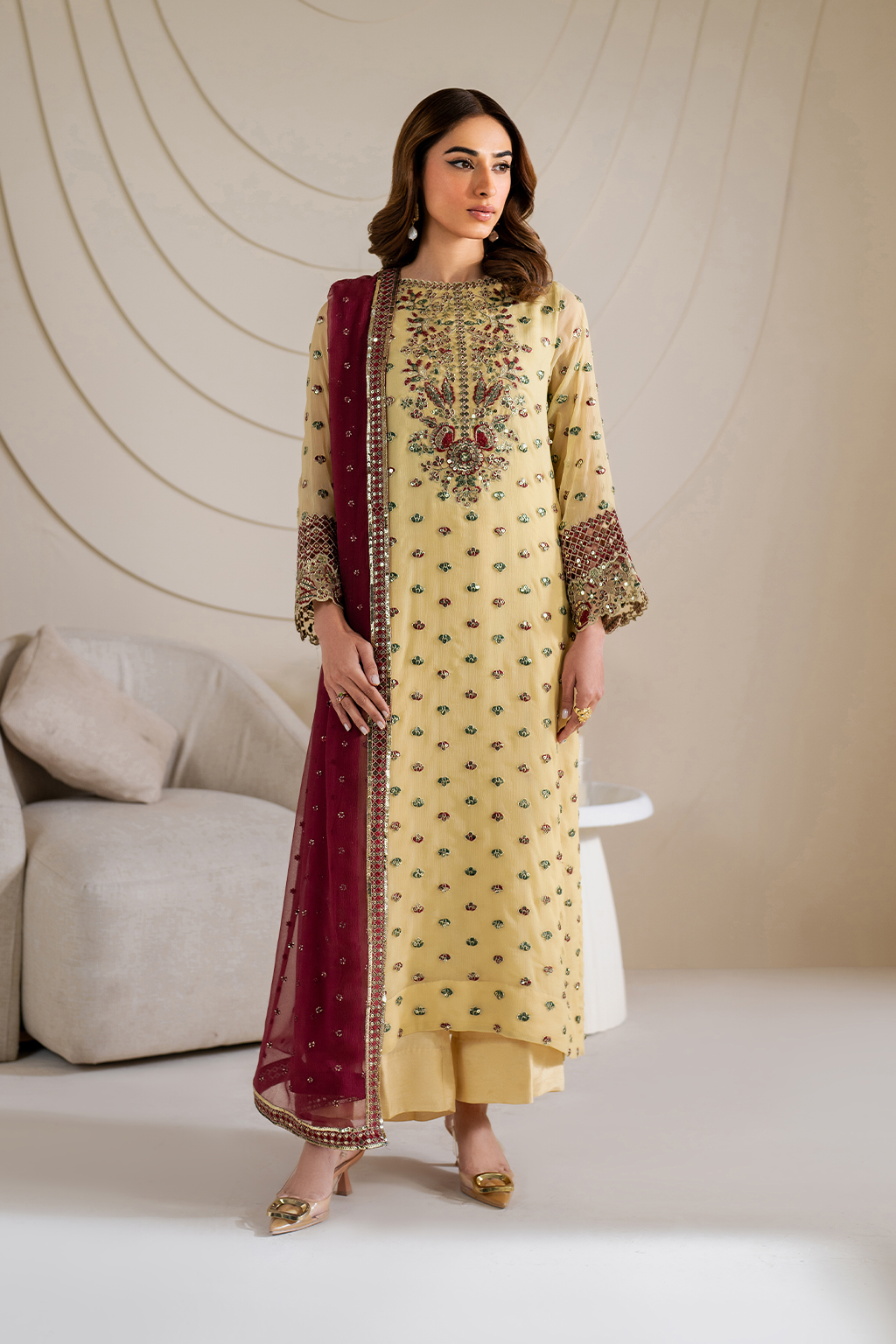 CC-61 Embroidered Chiffon - Iznik