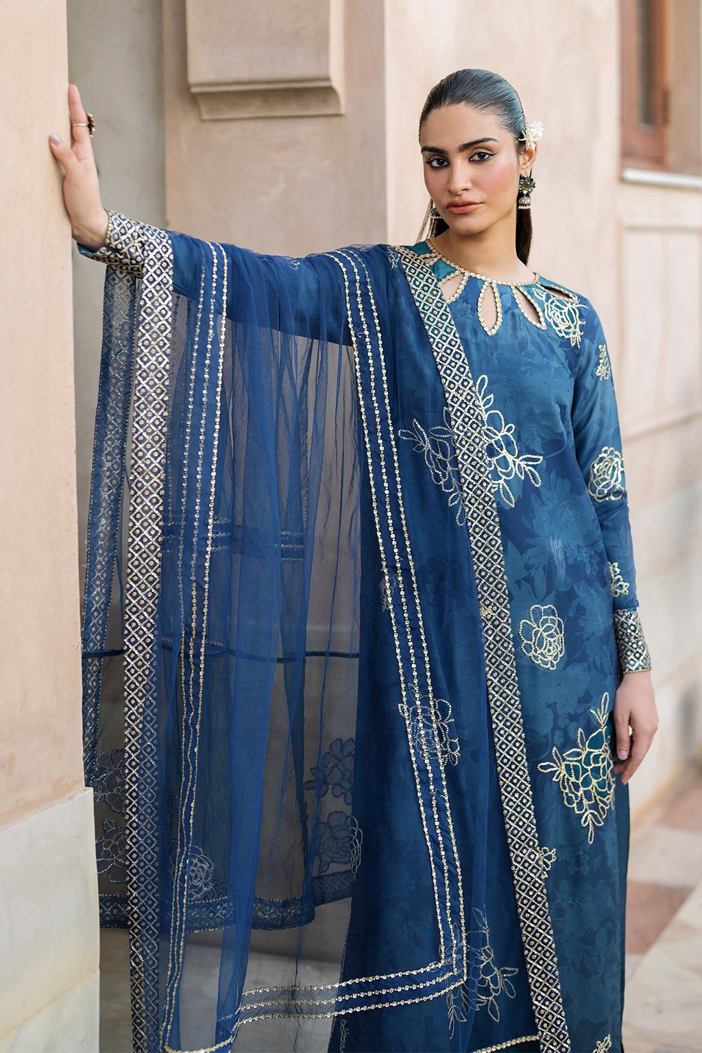 Embroidered Chiffon - Iznik