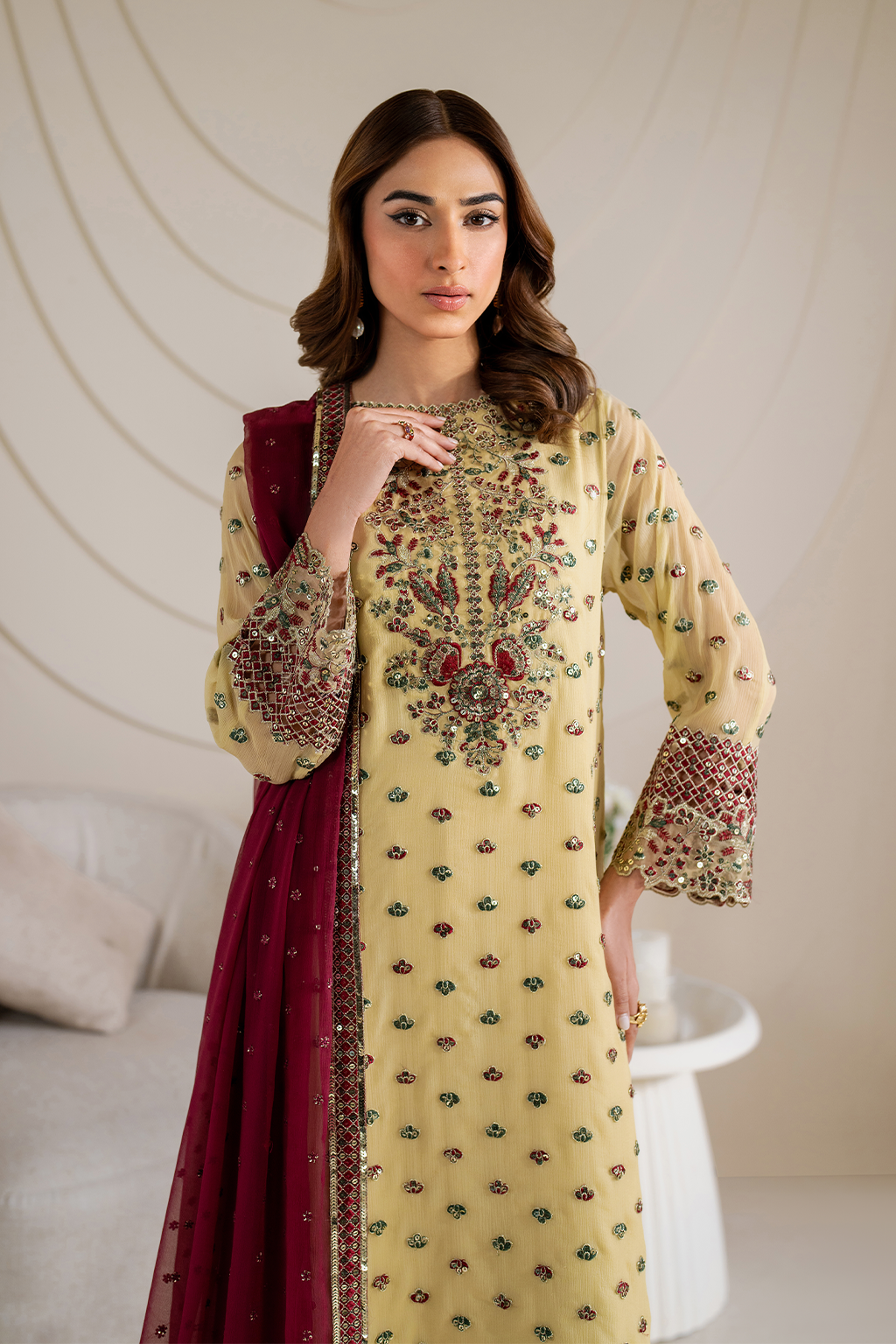 CC-61 Embroidered Chiffon - Iznik