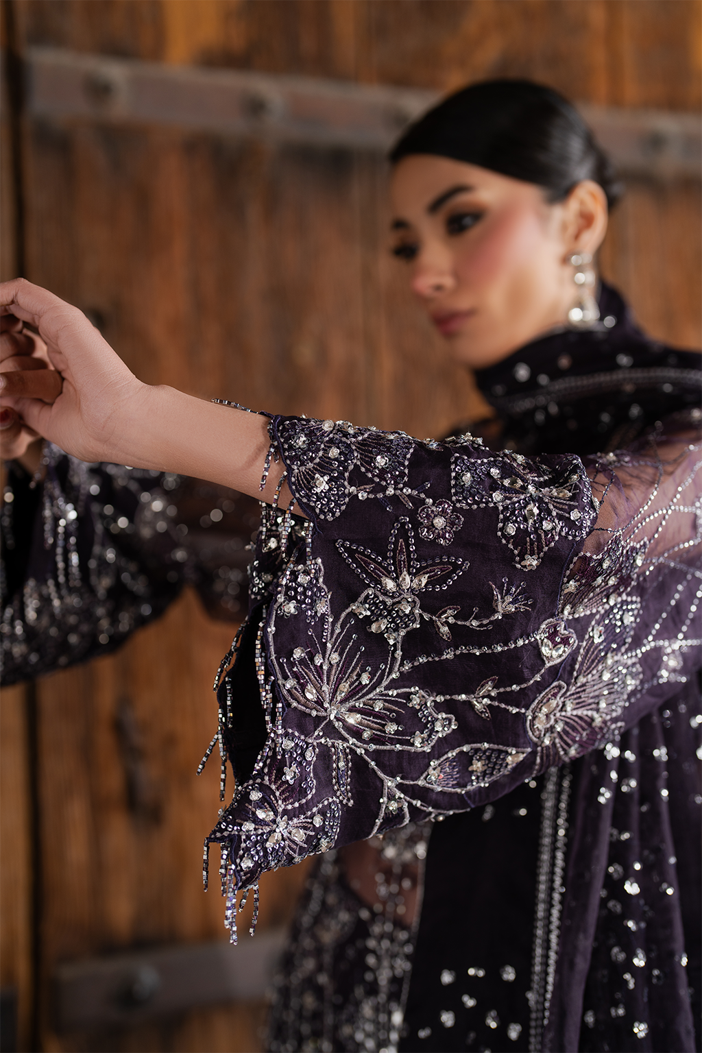 ILC-06 Embroidered Organza (Long Shirt With Azaar) - Iznik