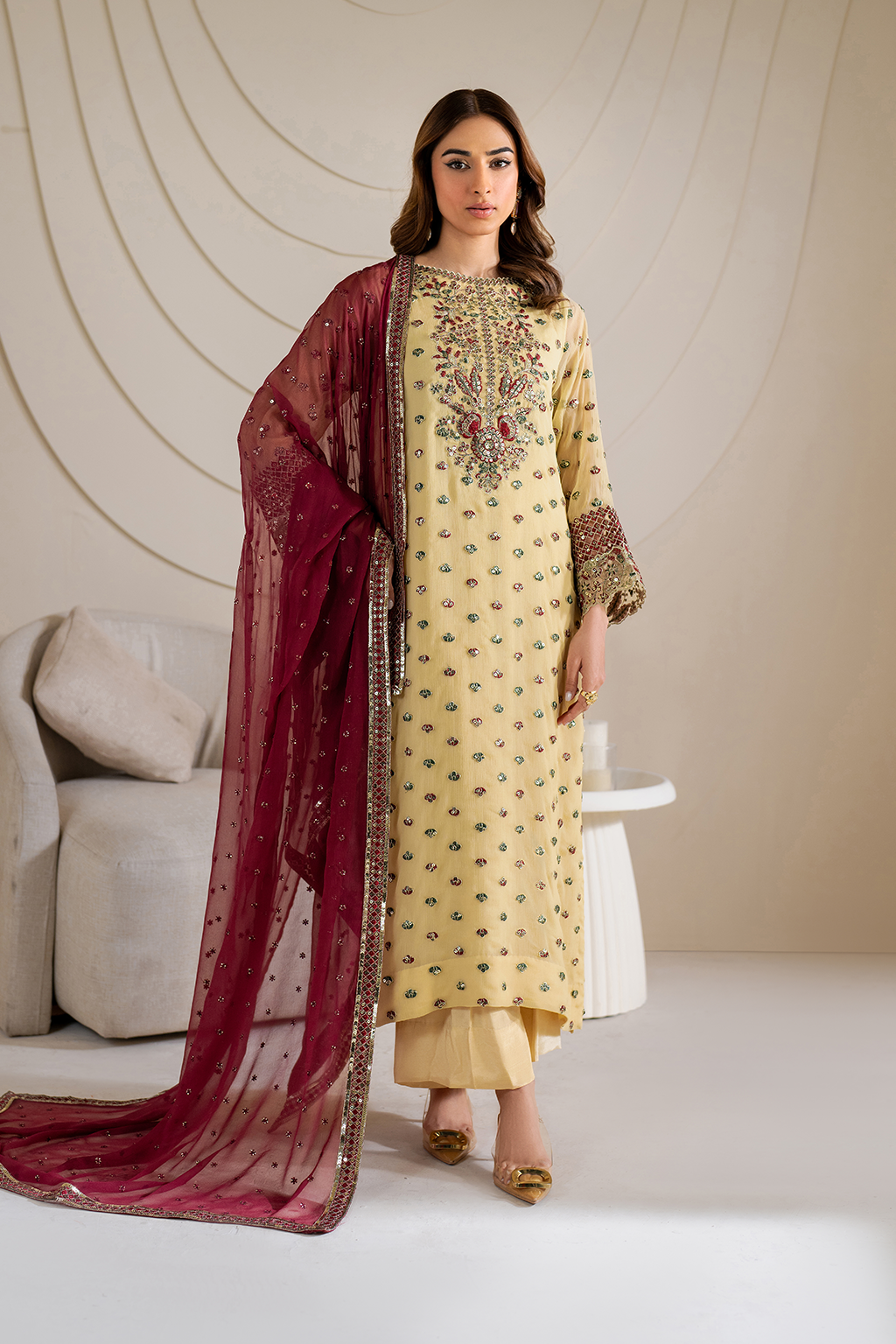 CC-61 Embroidered Chiffon - Iznik