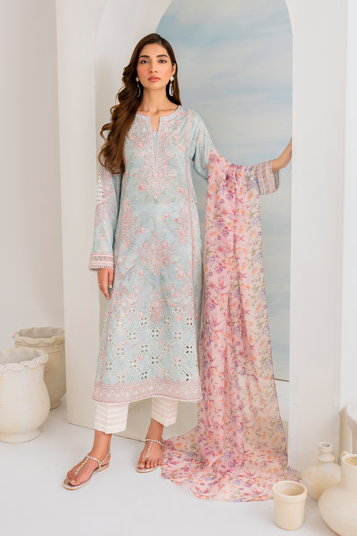 IGL-01 Embroidered Lawn - Iznik