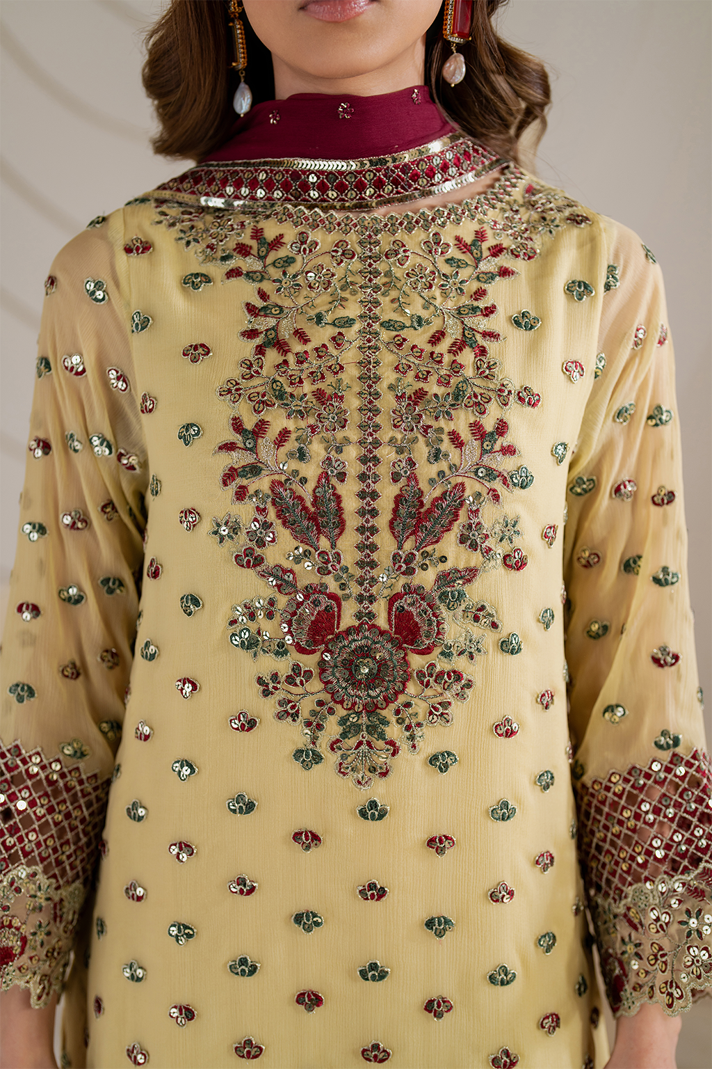 CC-61 Embroidered Chiffon - Iznik
