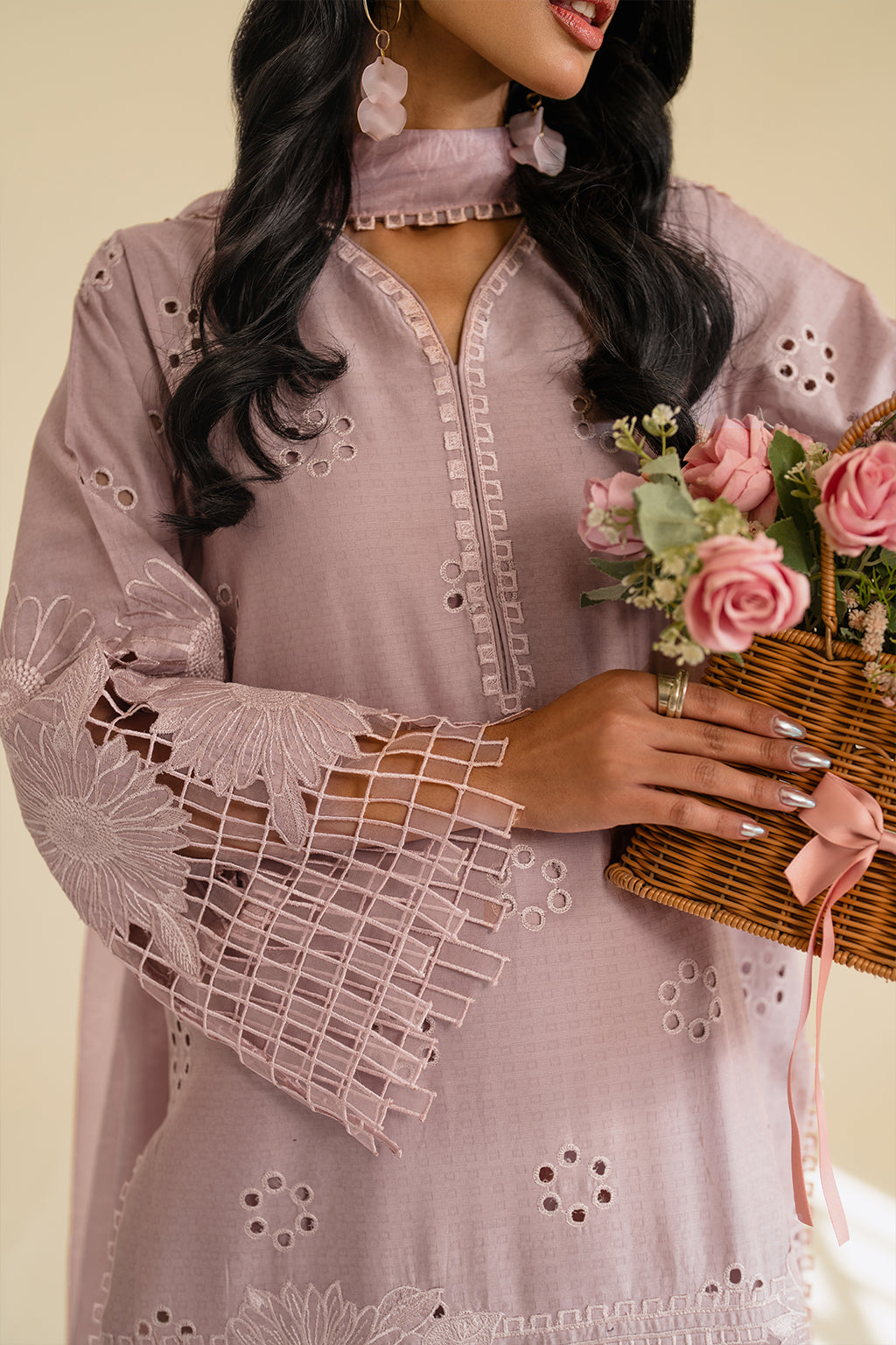 UE-431 Embroidered Textured Lawn Secondary image