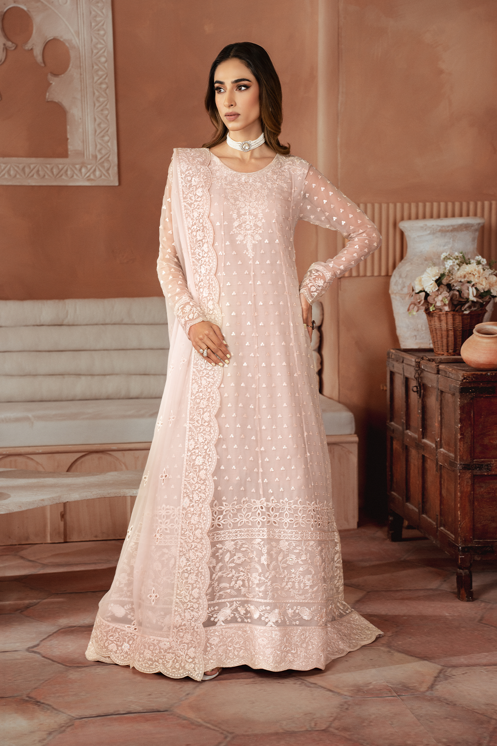 IP-215 Embroidered Chiffon - Iznik