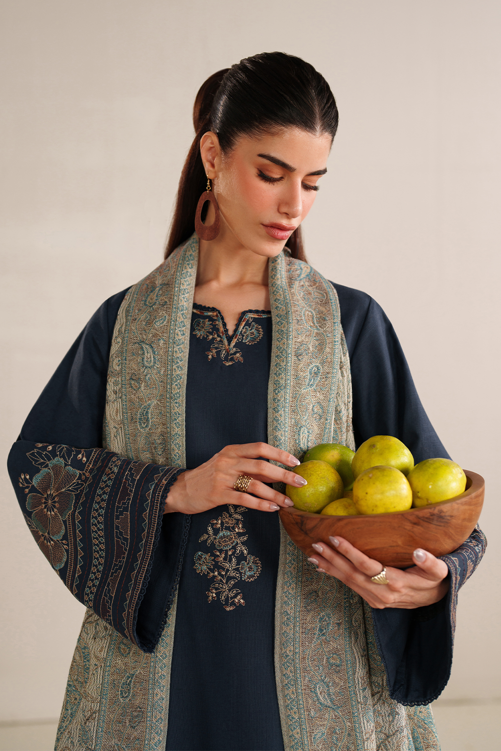 UE-586  Embroidered Khaddar