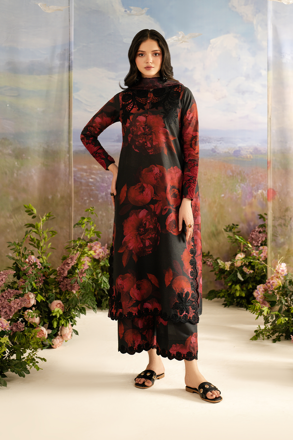 UE-455 Printed Lawn - Iznik