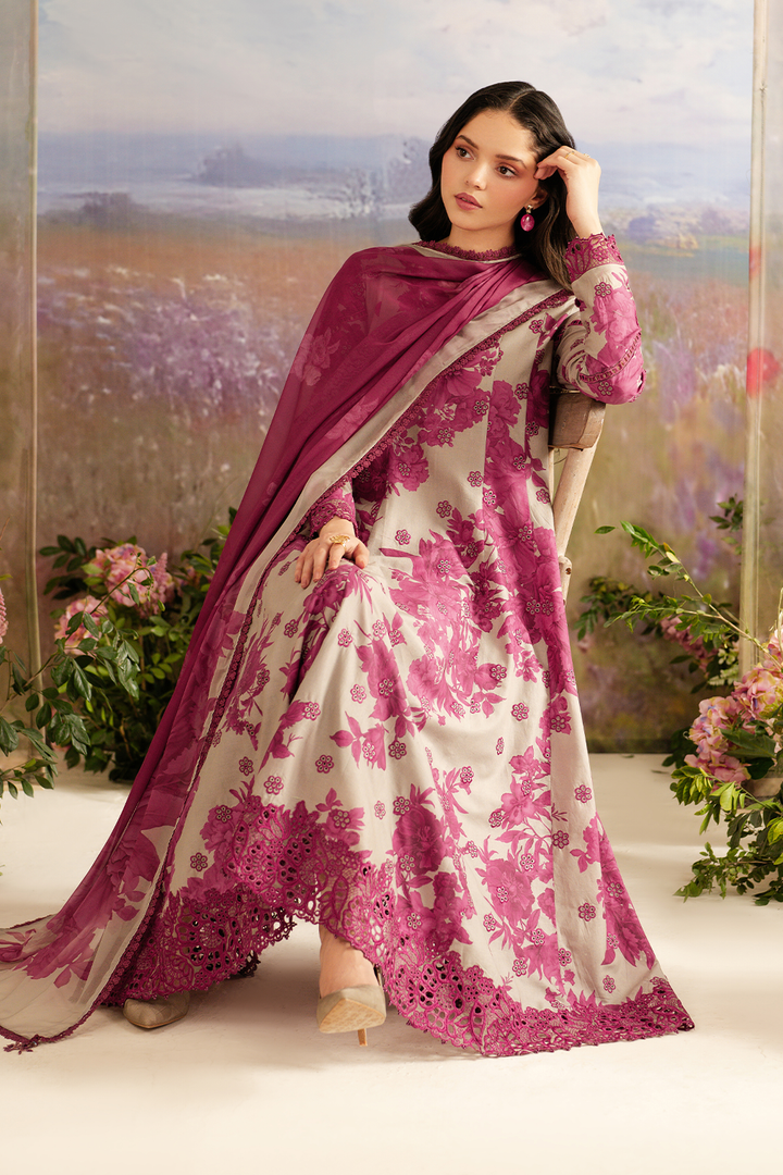 UE-457  Embroidered Printed Lawn