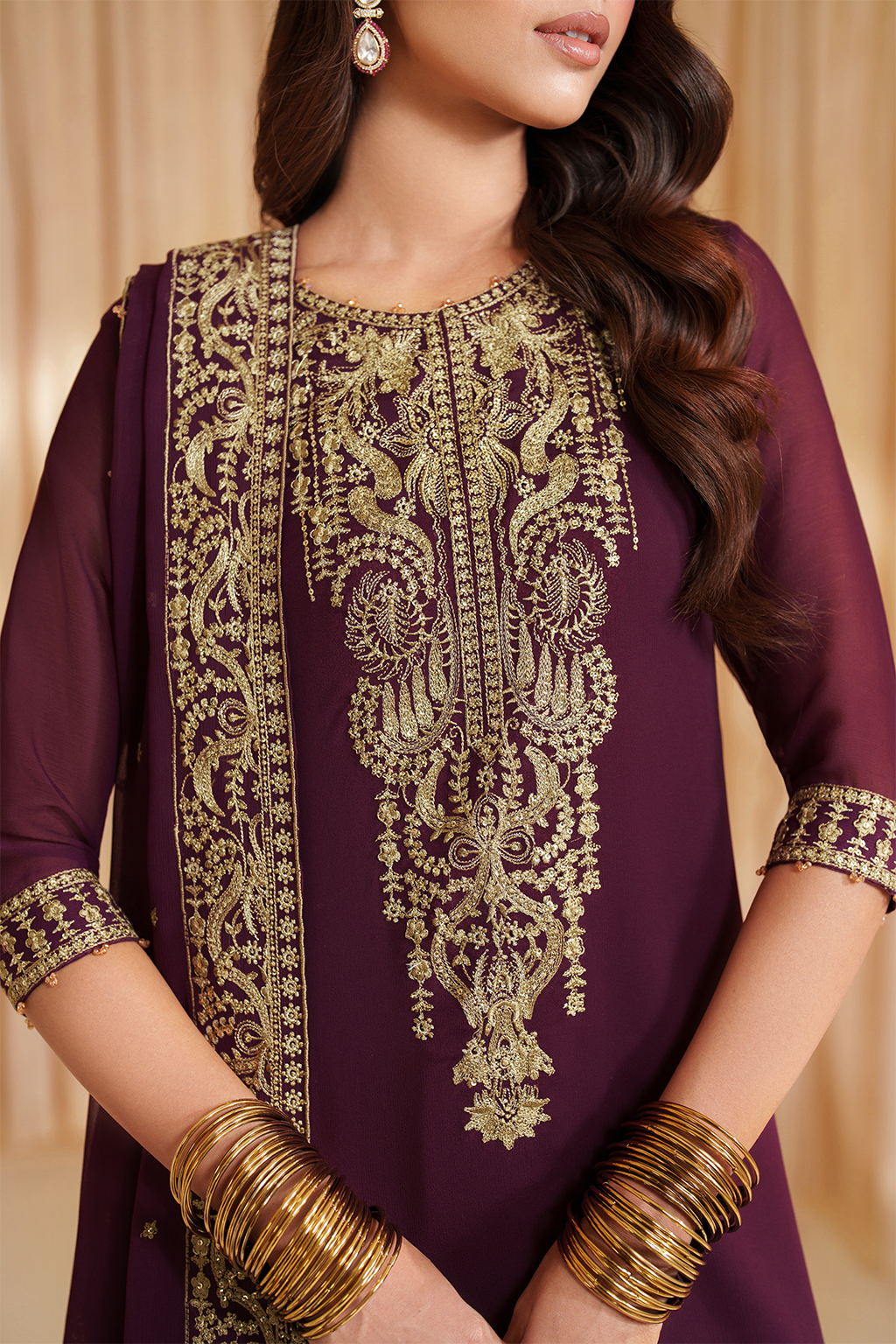 CC-76 Embroidered Chiffon - Iznik
