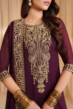 CC-76 Embroidered Chiffon - Iznik