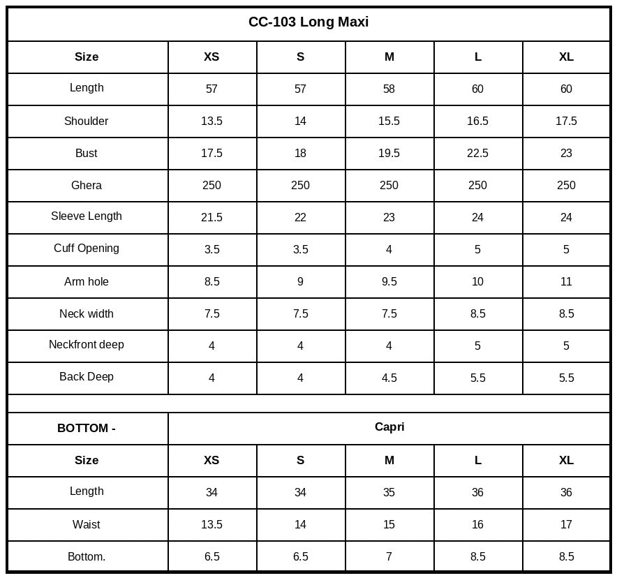 Size Chart