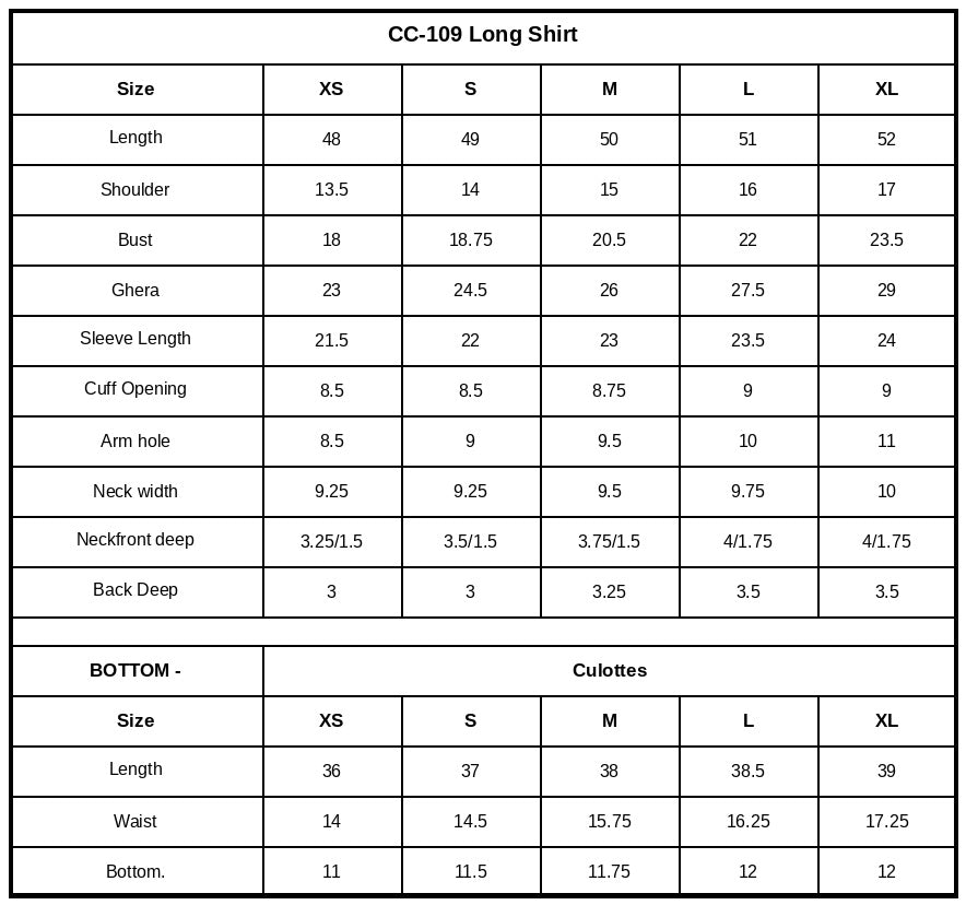Size Chart