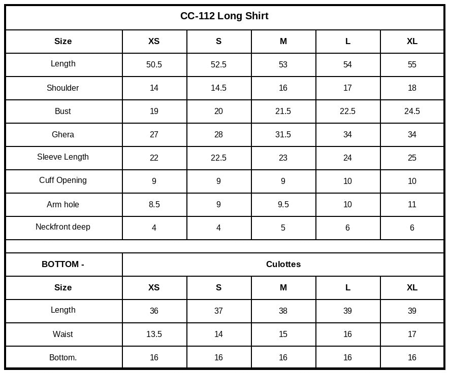 Size Chart