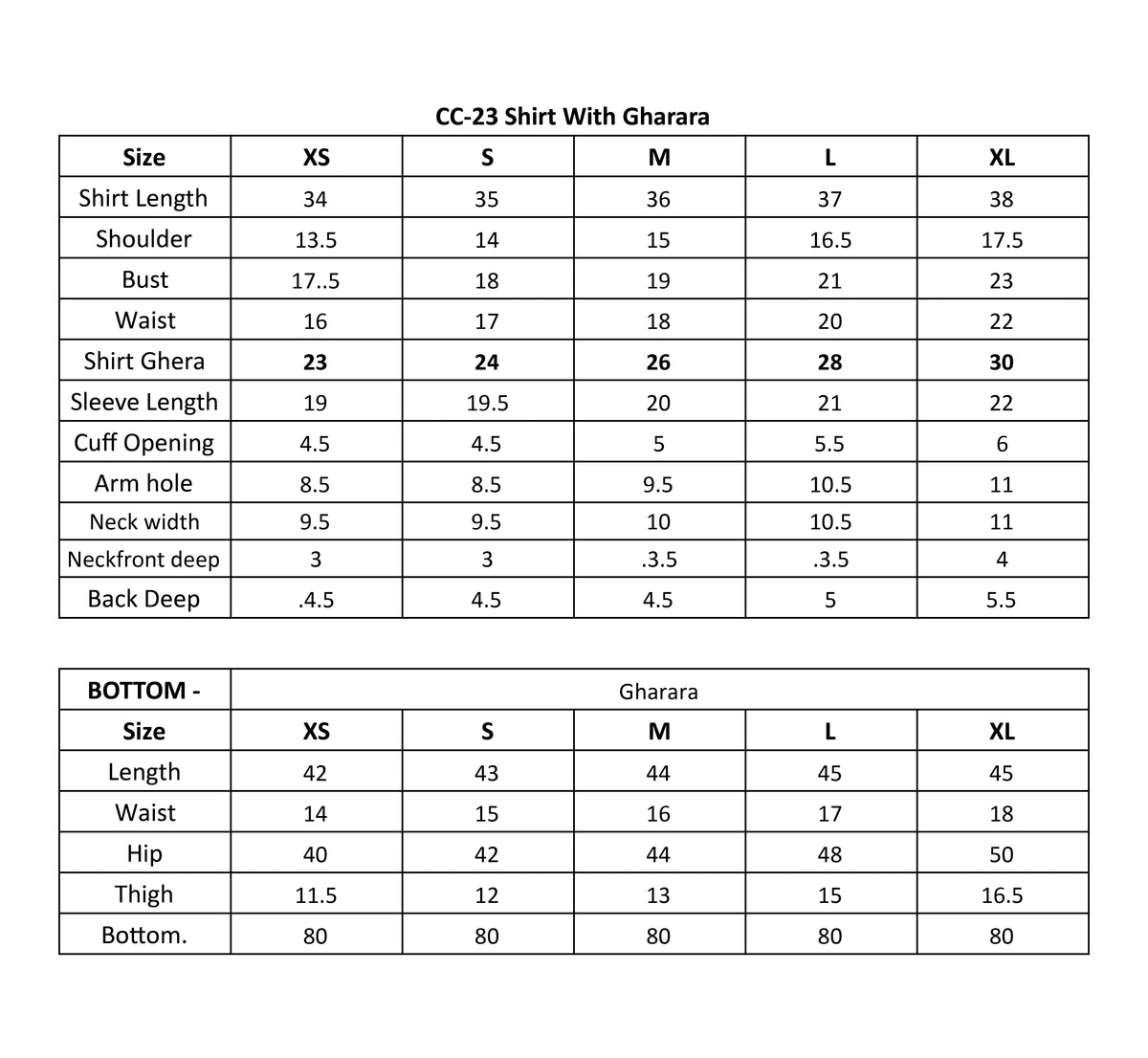 Size Chart