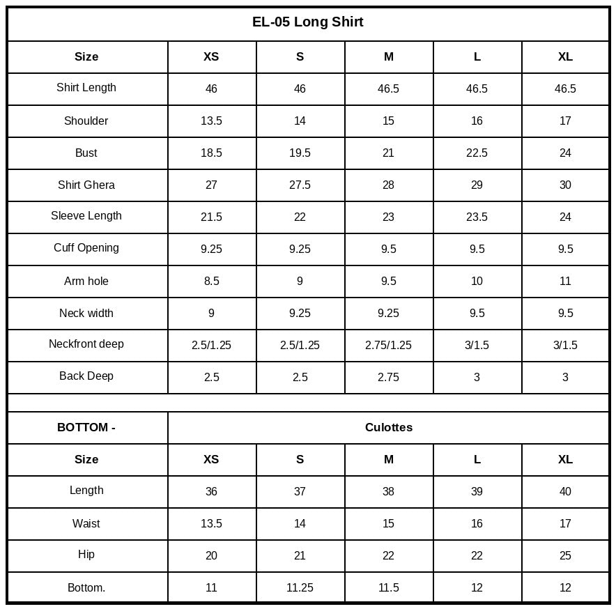 Size Chart