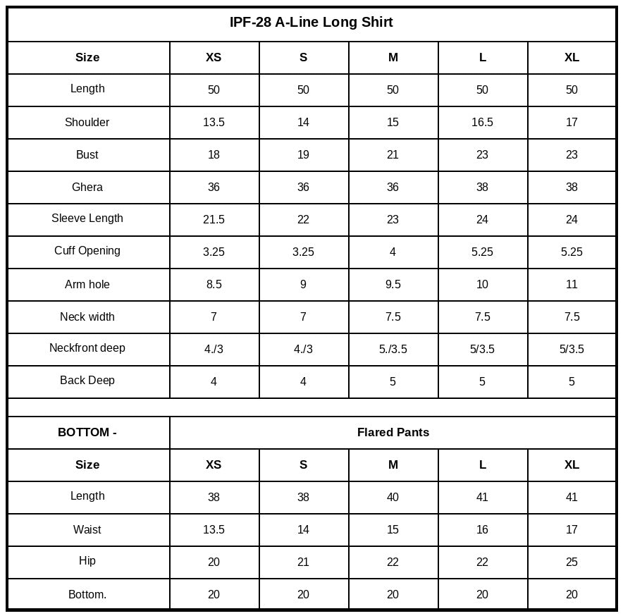 Size Chart