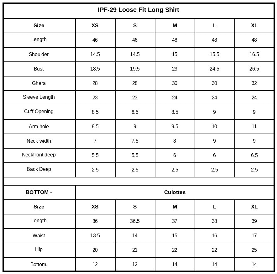 Size Chart