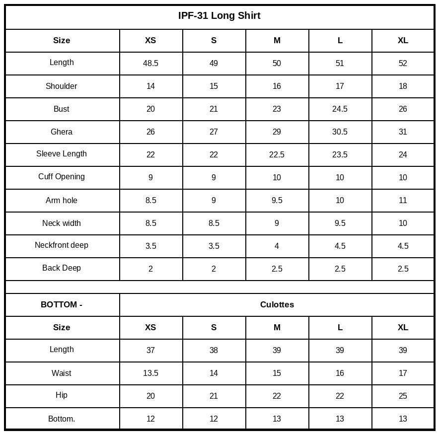 Size Chart