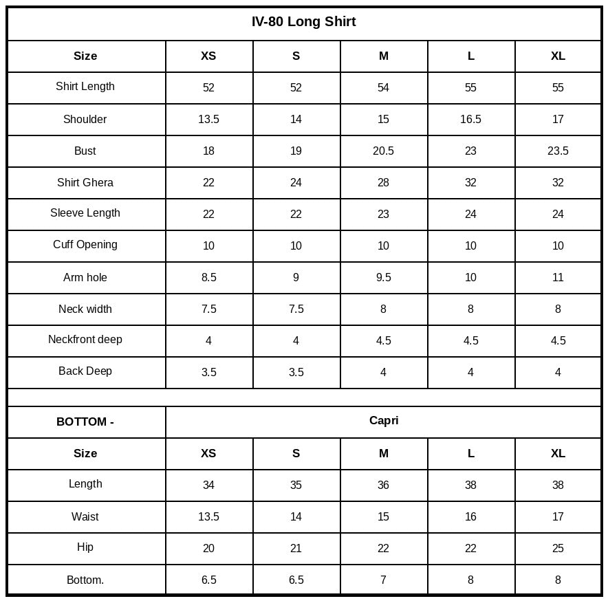 Size Chart