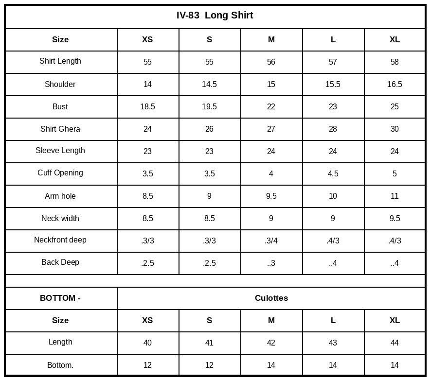 Size Chart