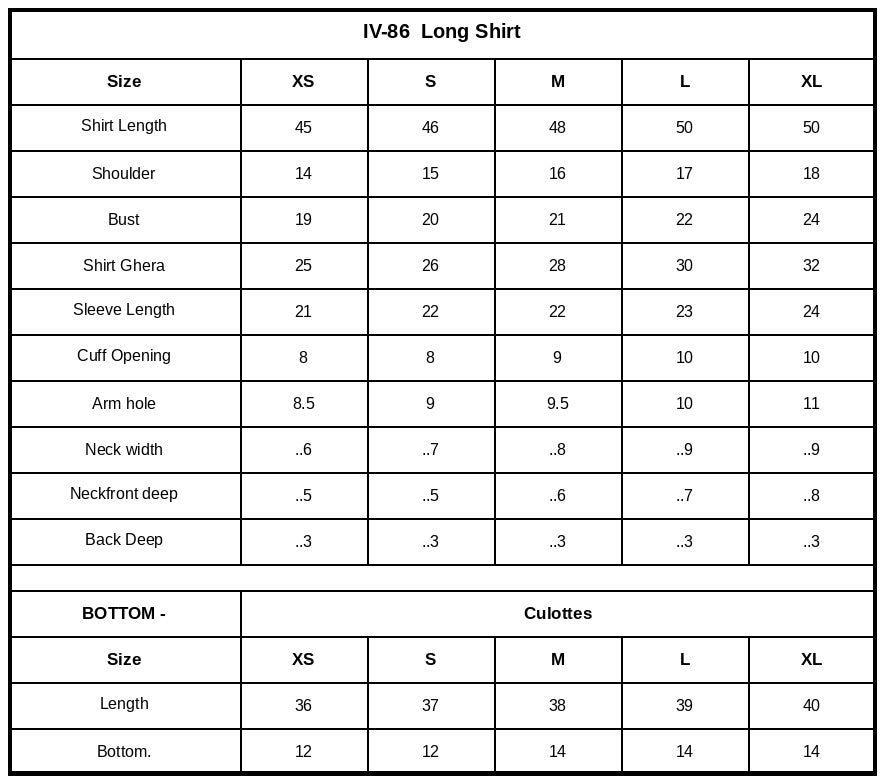 Size Chart