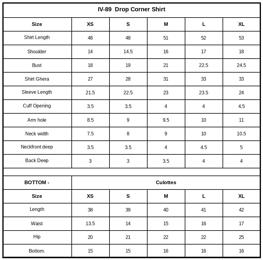 Size Chart