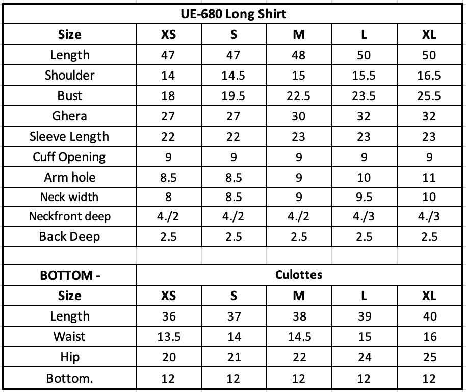 Size Chart
