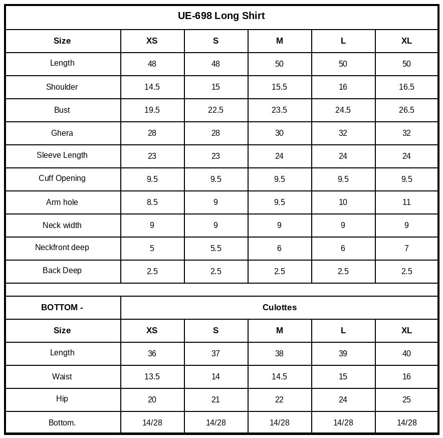 Size Chart