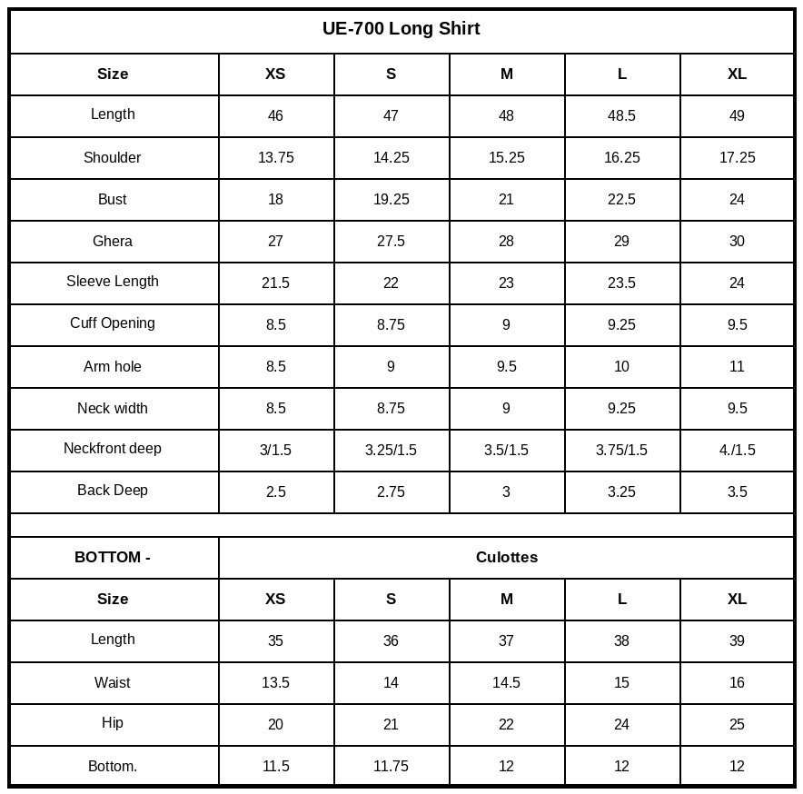 Size Chart