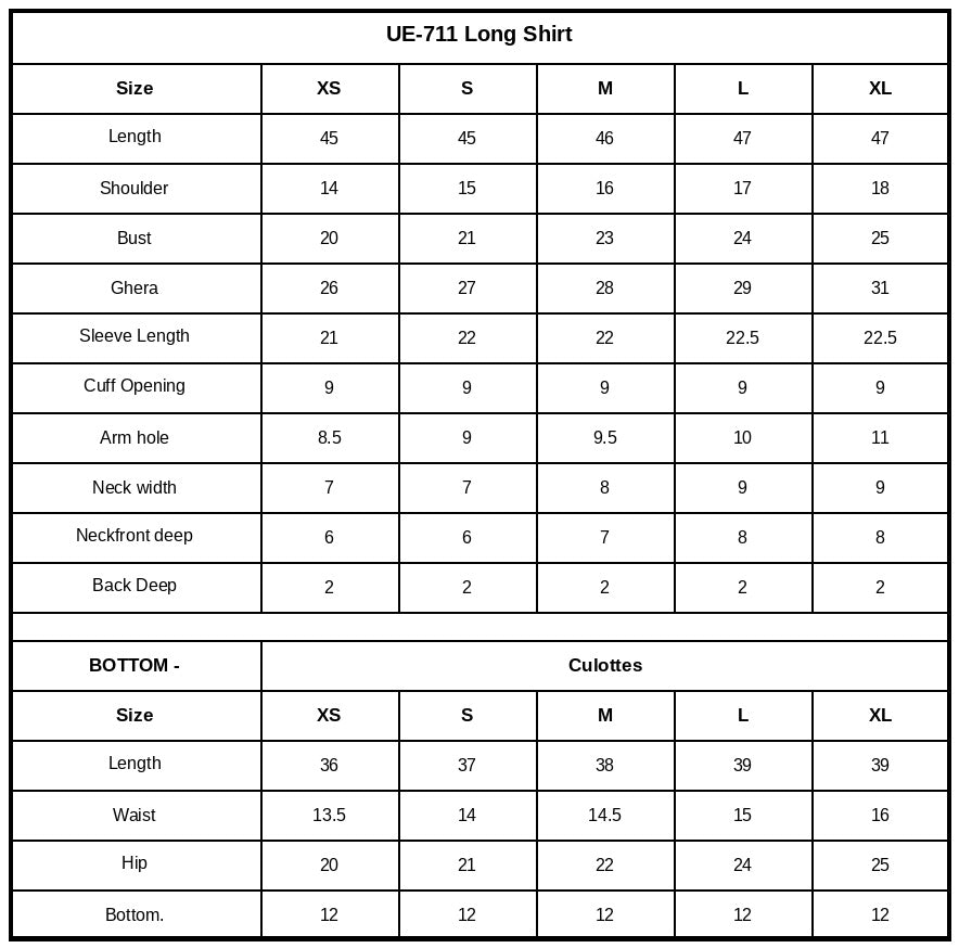 Size Chart