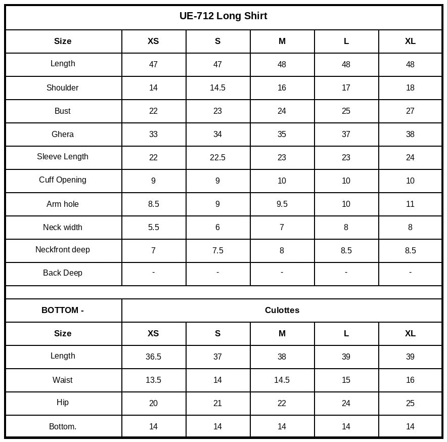 Size Chart