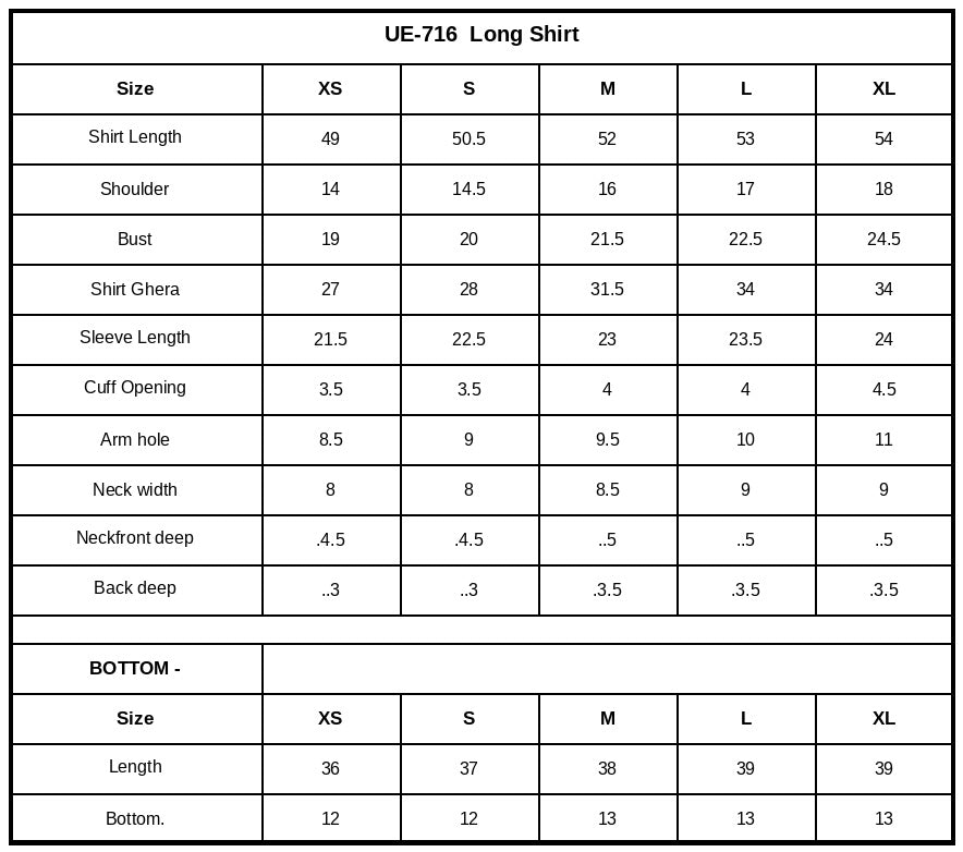 Size Chart