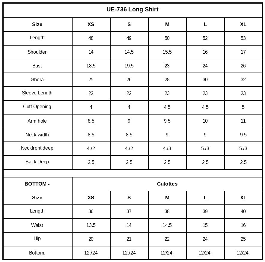 Size Chart